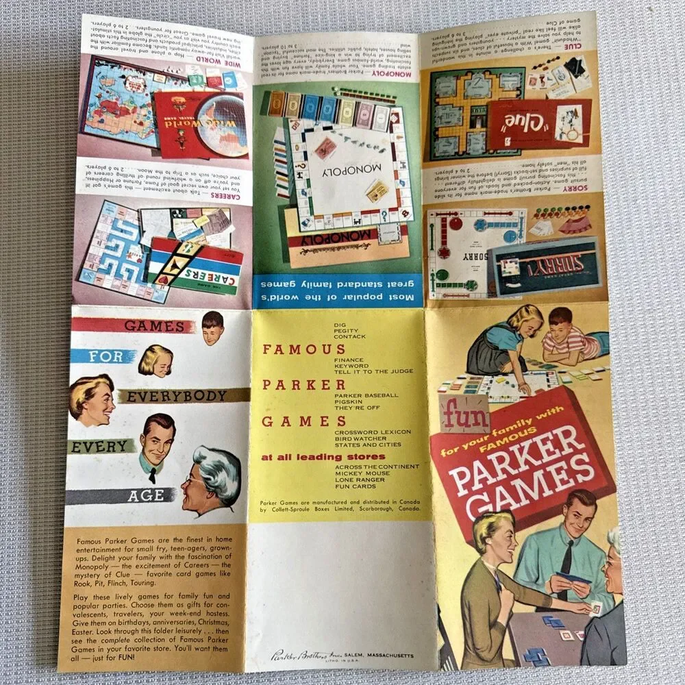 Vintage 1955 Careers The Game By Parker Brothers Board Game